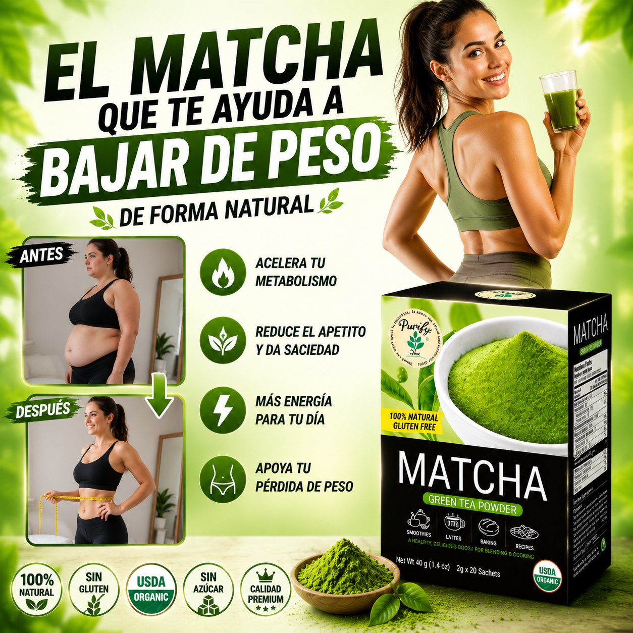 te matcha para bajar de peso