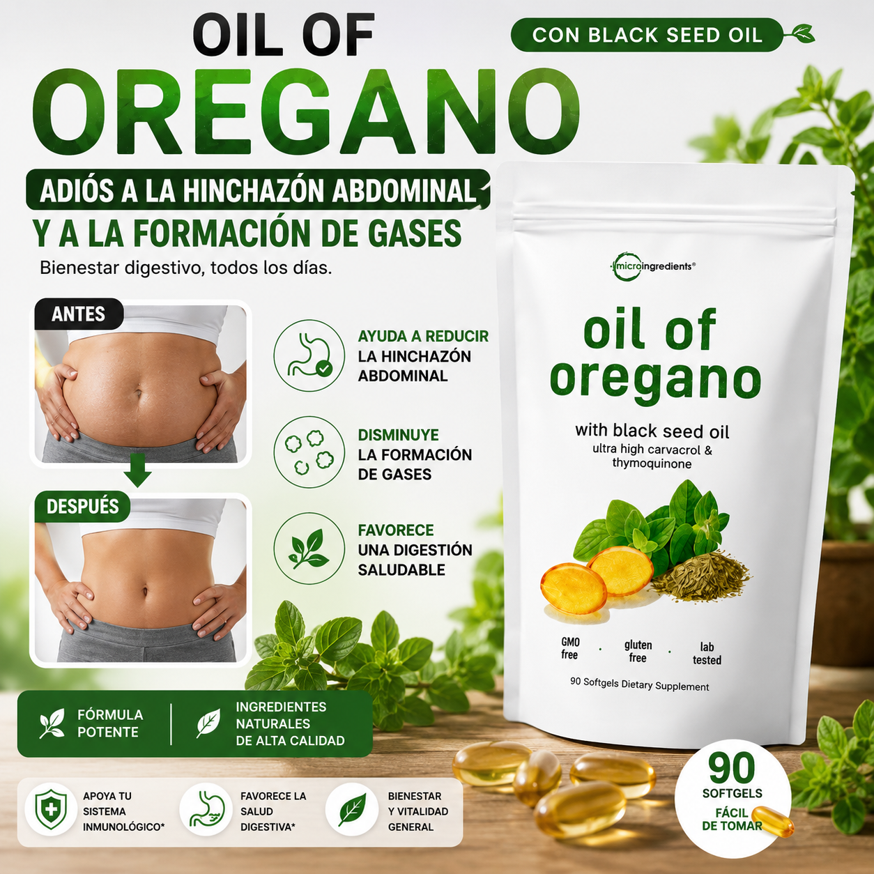 APOYO NATURAL PARA ALIVIAR LA HINCHAZÓN ABDOMINAL Y LOS GASES