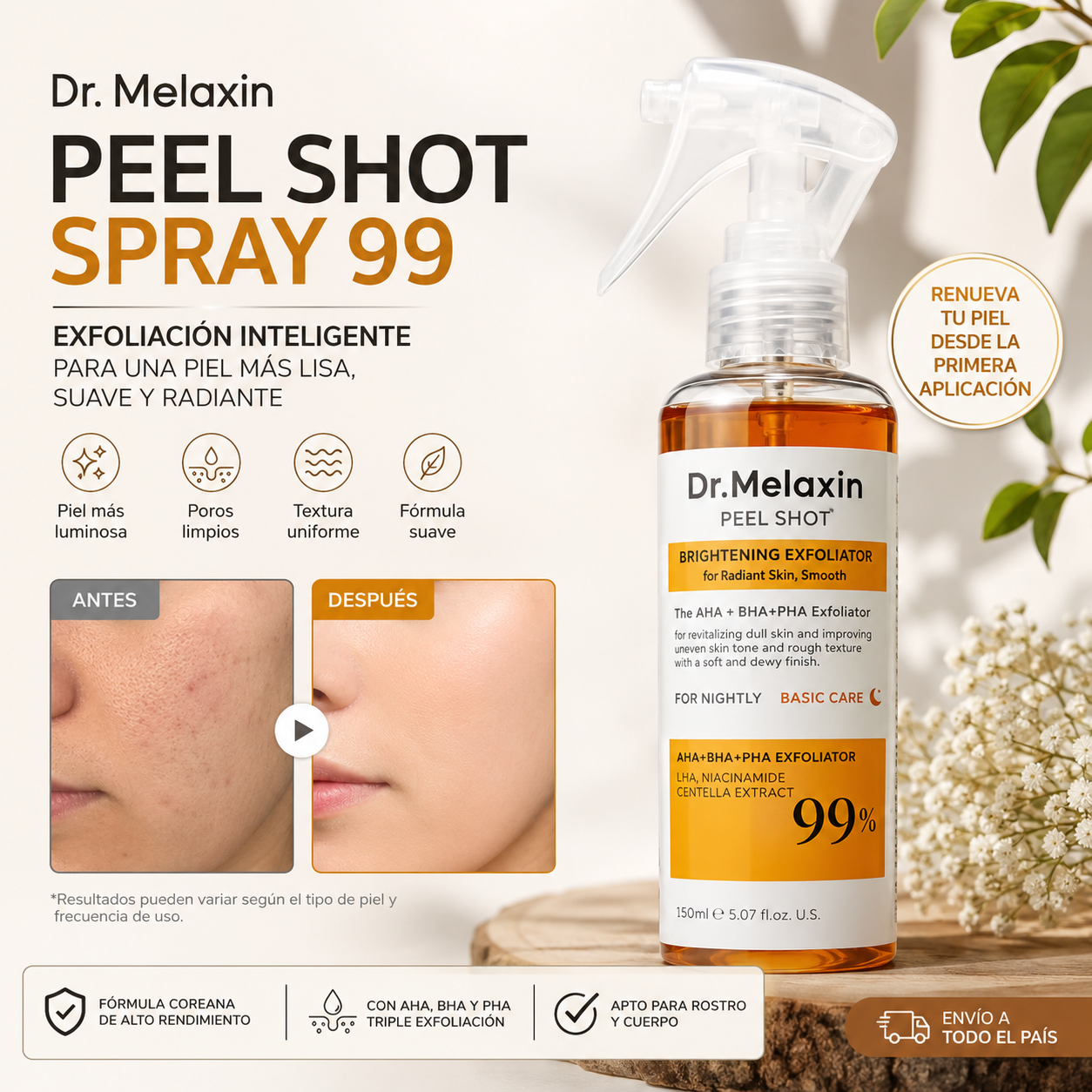 Dr. Melaxin Peel Shot / Exfoliación Coreana para una Piel Renovada